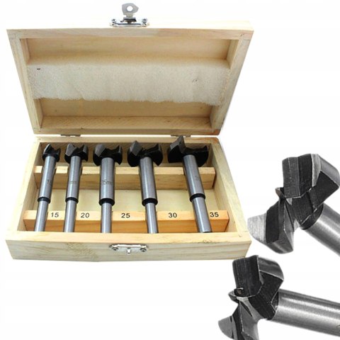 Frezy w zestawie Falon-Tech do drewna HCS 15-35 mm 5 szt.