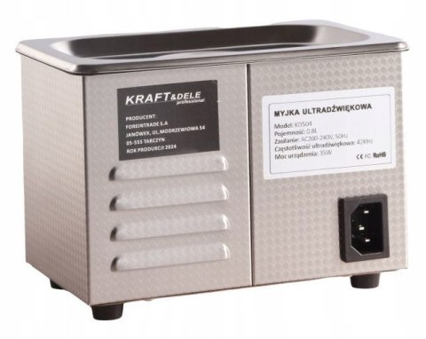 KraftDele KD504 Myjka ultradźwiękowa 0,8 L