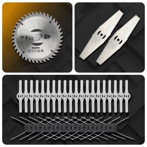 Podkaszarka akumulatorowa Powermat 1000 W 2x 4 Ah 15 cm 135 cm