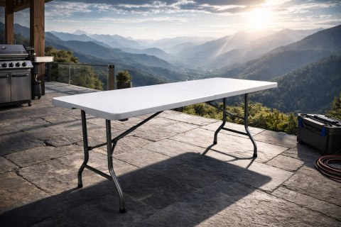 STÓŁ SKŁADANY CATERINGOWY TURYSTYCZNY OGRODOWY NA TARAS WALIZKA 180 cm