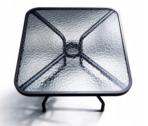 STOLIK BALKONOWY KWADRATOWY SZKLANY NATARAS PATIO BERGAMO 60x60 x 70 cm