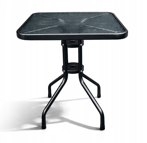 STOLIK BALKONOWY KWADRATOWY SZKLANY NATARAS PATIO BERGAMO 60x60 x 70 cm