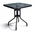 STOLIK BALKONOWY KWADRATOWY SZKLANY NATARAS PATIO BERGAMO 60x60 x 70 cm