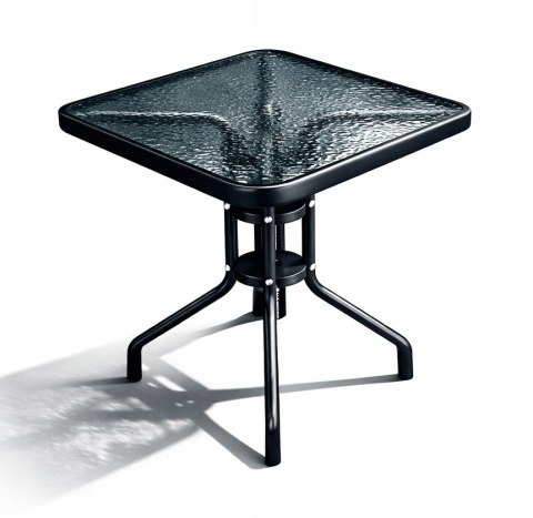 STOLIK BALKONOWY KWADRATOWY SZKLANY NATARAS PATIO BERGAMO 60x60 x 70 cm