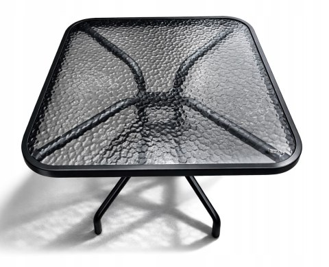 STOLIK BALKONOWY KWADRATOWY SZKLANY NATARAS PATIO BERGAMO 60x60 x 70 cm