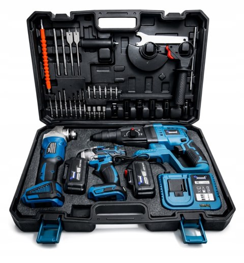 ZESTAW 3w1 WKRĘTARKA SZLIFIERKA KĄTOWA KLUCZ UDAROWY AKUMULATOROWA 36V 2AKU