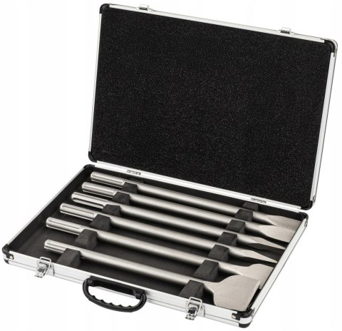 ZESTAW DŁUT SDS MAX 6 SZT. PŁASKIE DŁUTO DO BETONU PŁYTEK DŁUTA WALIZKA