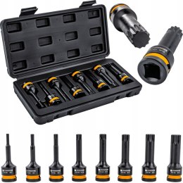 ZESTAW NASADEK UDAROWYCH SPLINE 1/2 CALA 78 MM CR-MO 8SZT DO KLUCZY WALIZKA