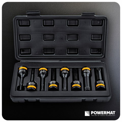 ZESTAW NASADEK UDAROWYCH SPLINE 1/2 CALA 78 MM CR-MO 8SZT DO KLUCZY WALIZKA