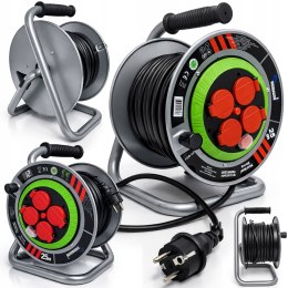 M PRZEDŁUŻACZ BĘBNOWY BUDOWLANY OGRODOWY 25M 3x2,5 KABEL NA BĘBNIE METALOWY