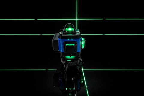 POZIOMICA LASEROWA LASER KRZYŻOWY ZIELONY SAMOPOZIOMUJĄCA 4D 360 + STATYW