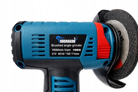 SZLIFIERKA KĄTOWA DO CIĘCIA AKUMULATOROWA 19500 RPM 2XTARCZA 2xAKU 21V