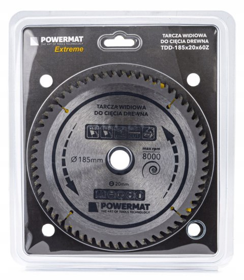 Tarcza widiowa do drewna Powermat Extreme PM0884 185 x 20 mm