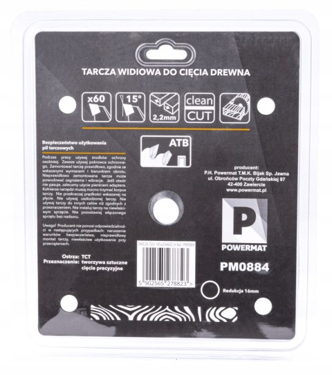 Tarcza widiowa do drewna Powermat Extreme PM0884 185 x 20 mm