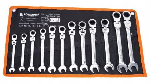Zestaw kluczy płasko oczkowych Powermat PM-KPLO-12TP