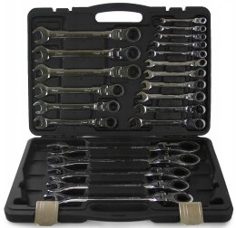 Klucz płasko-oczkowy Falon-Tech 22 el. 6-32 mm ze grzechotką