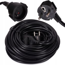 Przedłużacz ogrodowy czarny 50 m 1 gniazdo z uziemieniem 3x2,5 mm guma