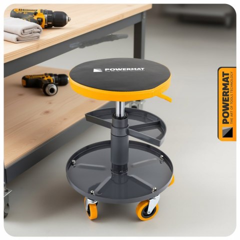 SIEDZISKO WARSZTATOWE TELESKOPOWE 400-520MM OBROTOWY TABORET STOŁEK KÓŁKA