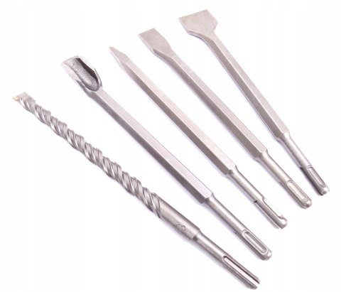 WIERTŁA DŁUTA DO BETONU SDS+ SDS Plus ZESTAW WIERTEŁ I DŁUT 17 ELEMENTÓW