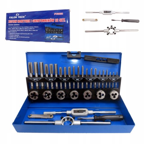 Zestaw gwintowników i narzynek M3-M12 32 el.