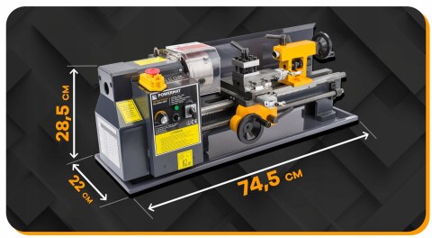 Mini tokarka stołowa Powermat 550 W 2500 obr./min średnica 180 mm