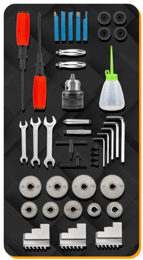 Mini tokarka stołowa Powermat 550 W 2500 obr./min średnica 180 mm