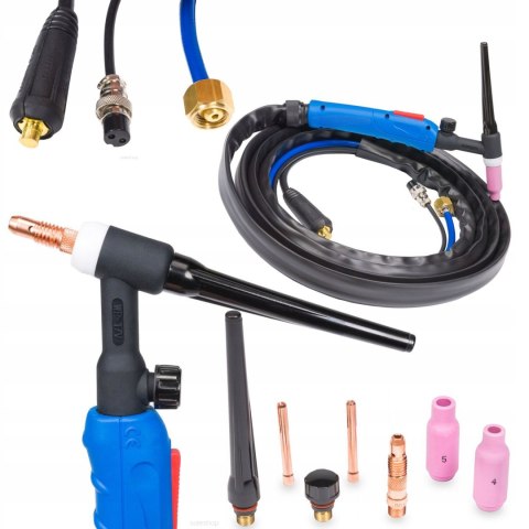 POWERMAT PRZEWÓD SPAWALNICZY 4M UCHWYT TIG LIFT KONEKTOR 16/25 TIG-17V-16