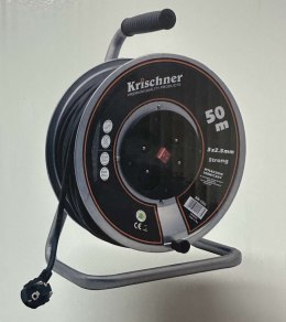 Przedłużacz bębnowy, ogrodowy Krischner 50 m 4 szt. gniazd czarny