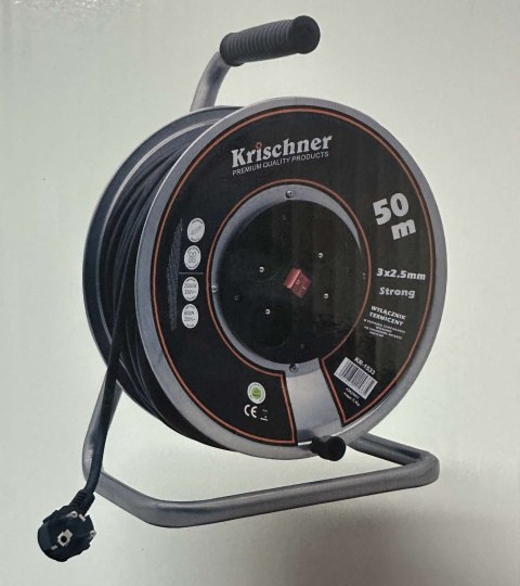 Przedłużacz bębnowy, ogrodowy Krischner 50 m 4 szt. gniazd czarny