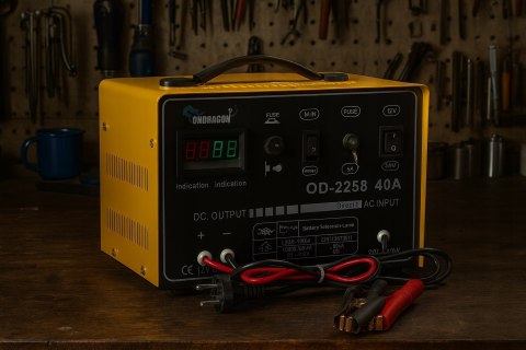 ROZRUCH 12/24V PROSTOWNIK SAMOCHODOWY Z ROZRUCHEM DO ŁADOWANIA MOC 40A LCD