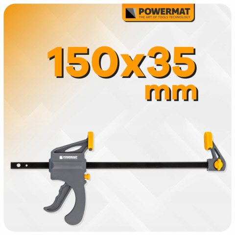 ŚCISK STOLARSKI ZACISK DŹWIGNIOWY 150x35 MM SZYBKOZACISKOWY AUTOMATYCZNY