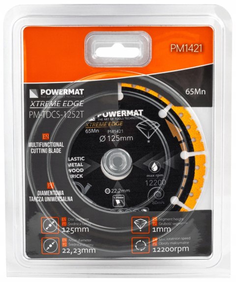 TARCZA DIAMENTOWA UNIWERSALNA DO METALU DREWNA CEGIEŁ CERAMIKI PCV 125 MM