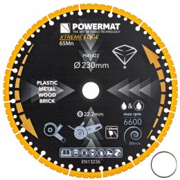 TARCZA DIAMENTOWA UNIWERSALNA DO METALU DREWNA CEGIEŁ CERAMIKI PCV 230 MM
