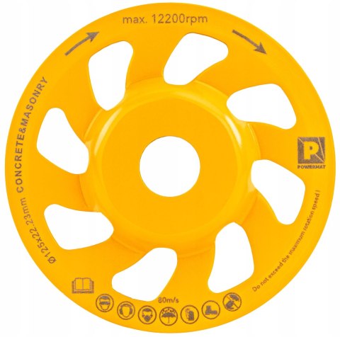 TARCZA GARNKOWA DIAMENTOWA DO SZLIFOWANIA BETONU KAMIENIA SEGMENTOWA 125MM