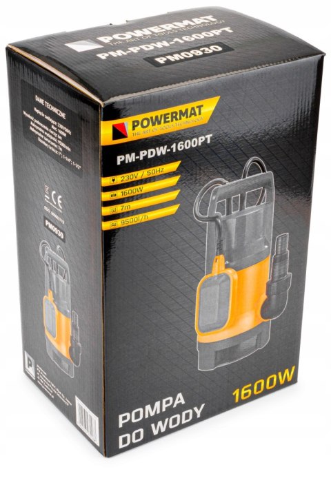 Pompa zatapialna Powermat 1600 W 9500 l/h