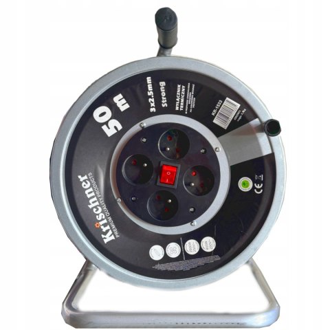 Przedłużacz bębnowy, ogrodowy Krischner 50 m 4 szt. gniazd czarny