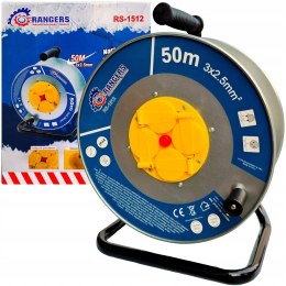 Przedłużacz bębnowy, ogrodowy RANGERS 50 m 4 szt. gniazd czarny