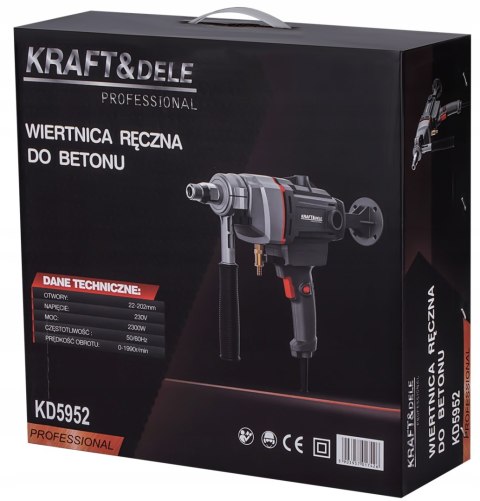 Wiertnica do betonu 2300W KRAFT&DELE Ø202mm Chłodzenie Wodą Profesjonalna