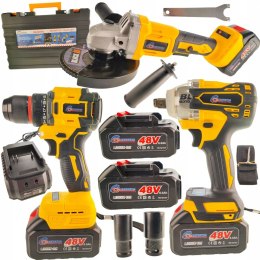 Zestaw narzędzi akumulatorowych 3W1 6Ah WKRĘTARKA SZLIFIERKA KLUCZ 48V