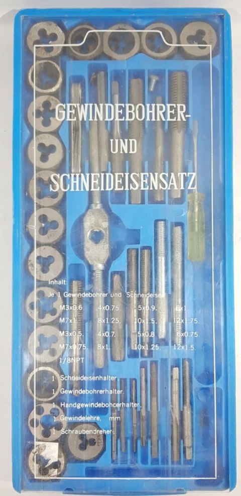 Zestaw narzynek I gwintowników 40 EL kalibrowniki