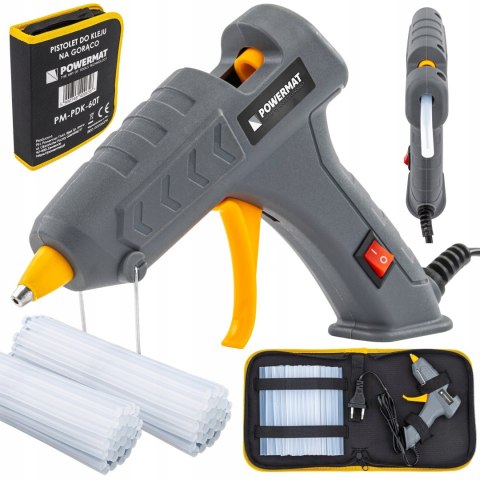 PISTOLET DO KLEJU NA GORĄCO DO KLEJENIA ZESTAW 60 WKŁADÓW 7MM ETUI KLEJARKA