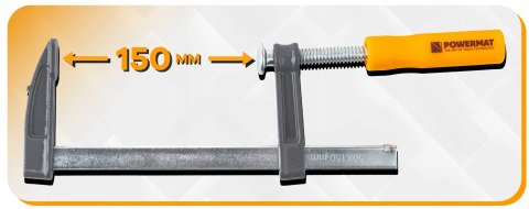 ŚCISK STOLARSKI ŚRUBOWY ZACISK 150x50 MM TYP F STALOWY DO DREWNA WARSZTATU