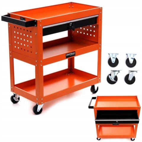 SZAFKA NARZĘDZIOWA PUSTA WÓZEK WARSZTATOWY PÓŁKI KÓŁKA KD366