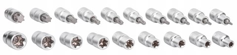 KLUCZE NASADOWE TORX SPLINE 1/2" CALA NASADKI BITY ZESTAW KLUCZY 19el