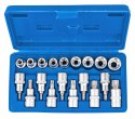 KLUCZE NASADOWE TORX SPLINE 1/2" CALA NASADKI BITY ZESTAW KLUCZY 19el