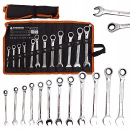 KLUCZE PŁASKO OCZKOWE Z GRZECHOTKĄ ZESTAW KLUCZY KOMPLET 12EL. 8-19MM CrV