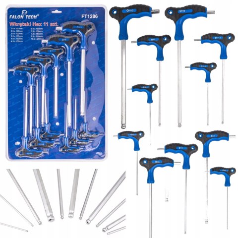 KLUCZE WKRĘTAKI HEX IMBUS TYP-T H2-H10 11SZT FALON TECH