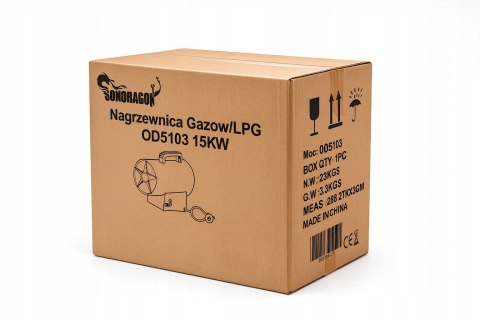 NAGRZEWNICA GAZOWA DMUCHAWA PIECYK GRZEJNIK 15kW WĄŻ REDUKTOR LPG PRZENOŚNA