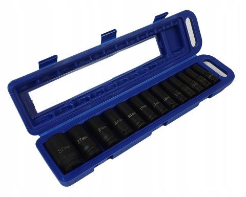 NASADKI UDAROWE 1/2" DŁUGIE 13 szt 10-32 mm NASADKA