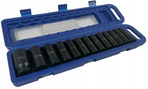 NASADKI UDAROWE 1/2" DŁUGIE 13 szt 10-32 mm NASADKA